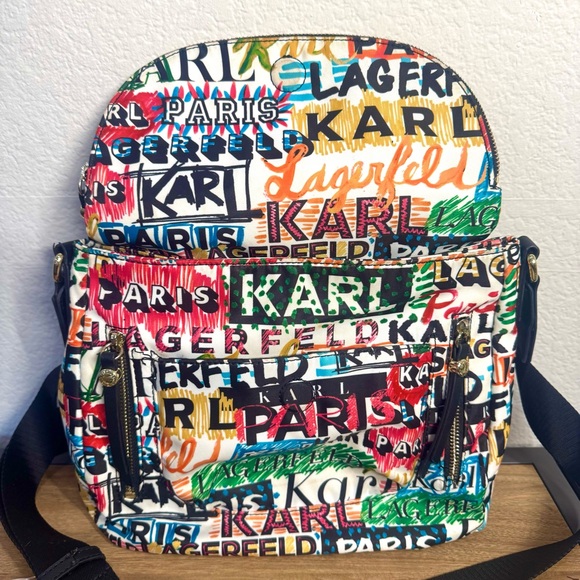 Karl Lagerfeld Women’s‎ Bag Crossbody Messenger Graffiti Colorful Casual Trendy - Picture 2 of 9